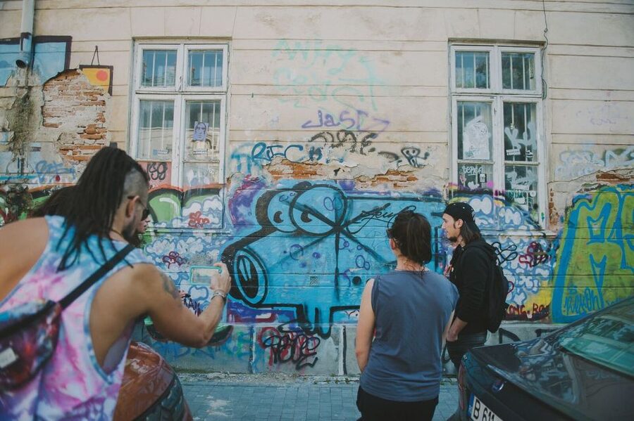 Bucharest Alternative Walking Tour - The famous street and the summer garden bookstore break