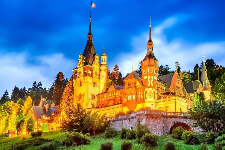 From Bucharest: Dracula, Wednesday, and Peles Castles Tour - First Stop: Cantacuzino Castle and the Wednesday Nevermore Academy Look